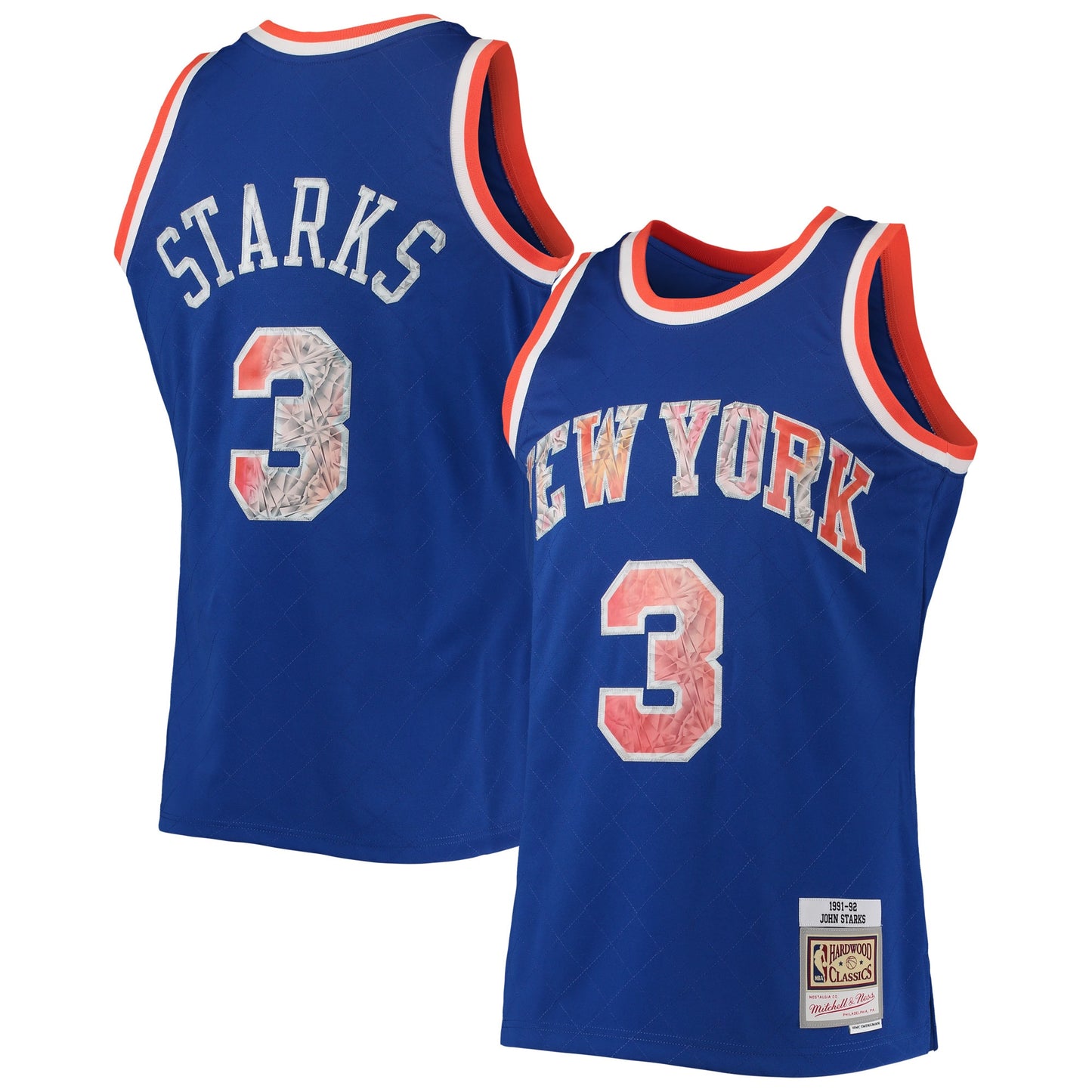 John Starks New York Knicks Mitchell & Ness 1996-97 Hardwood Classics NBA 75th Anniversary Diamond Swingman Jersey - Blue