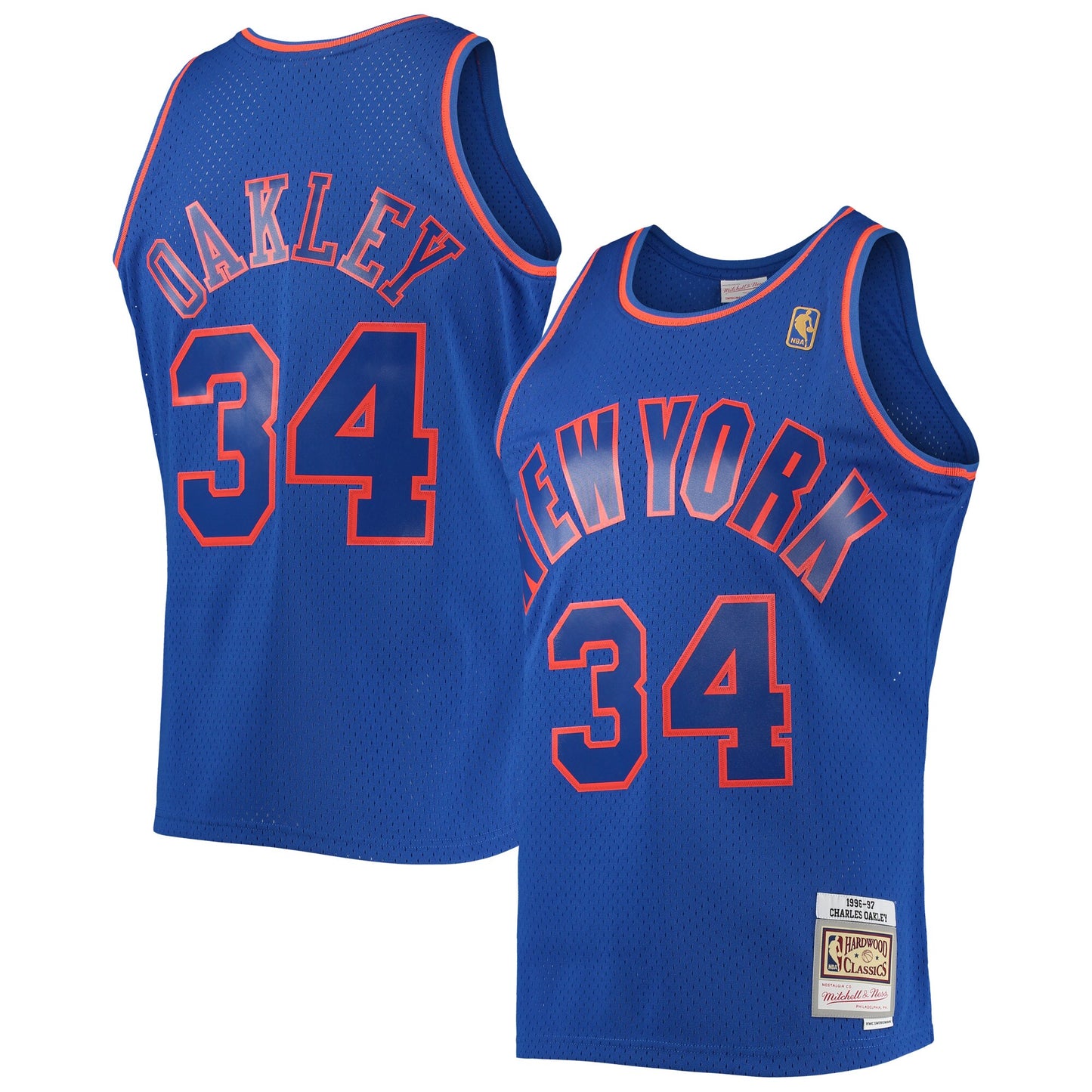 Charles Oakley New York Knicks Mitchell & Ness 1996/97 Hardwood Classics Swingman Jersey - Blue