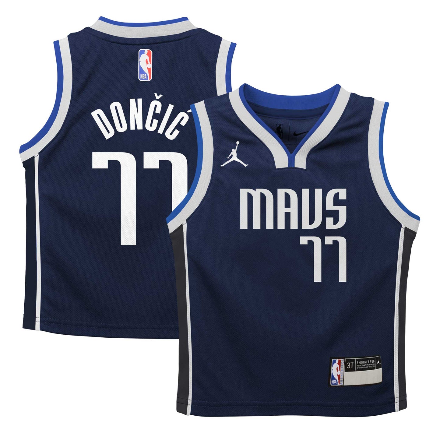 Luka Doncic Dallas Mavericks Jordans Brand Preschool 2022/23 Replica Jersey - Statement Edition - Navy