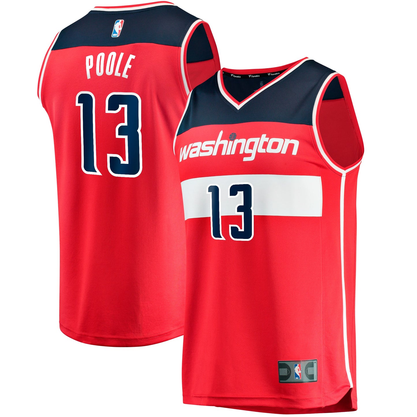 Jordans Poole Washington Wizards Fanatics Branded Youth Fast Break Player Jersey - Icon Edition - Red
