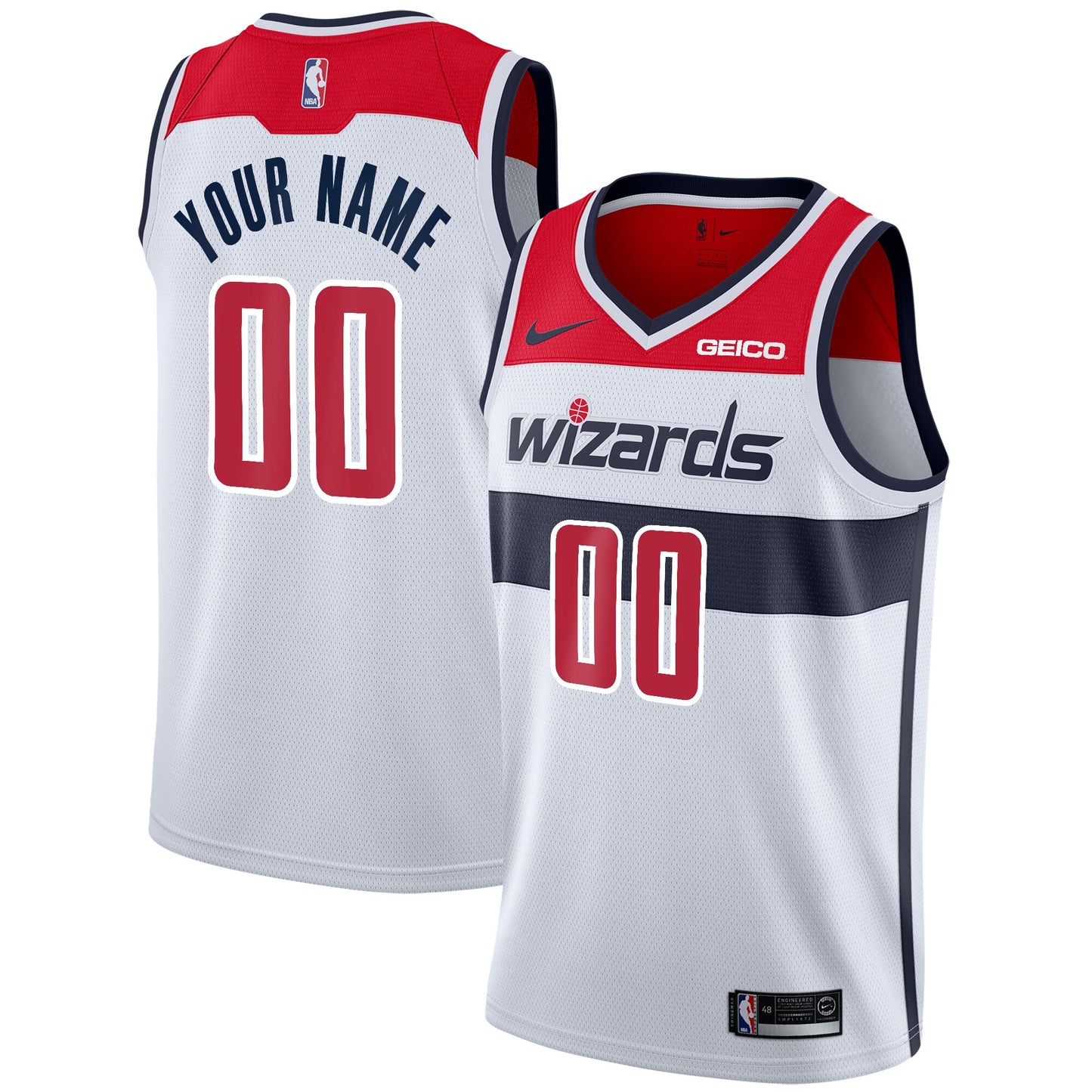 Washington Wizards Nike Custom Swingman Jersey White - Association Edition