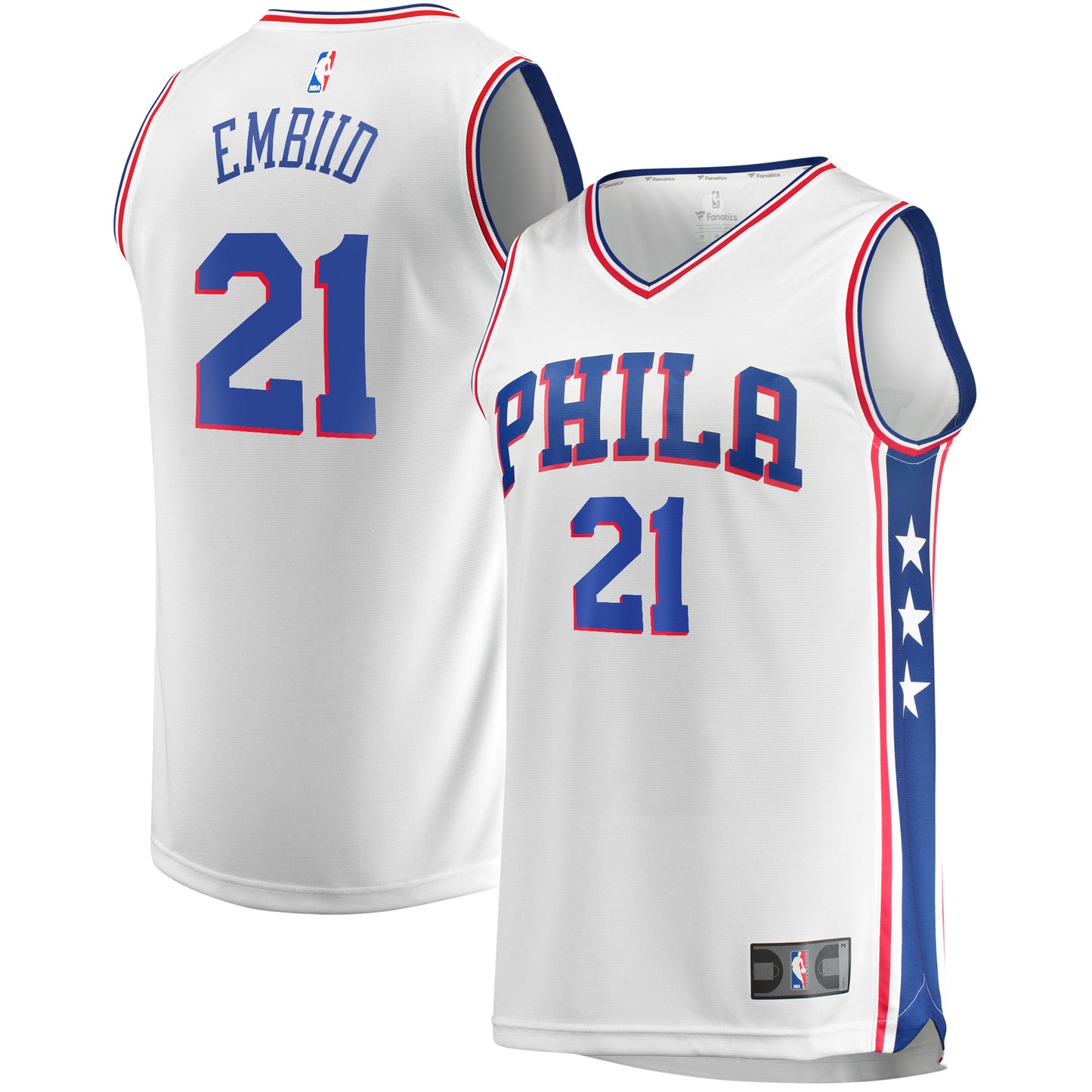 Joel Embiid Philadelphia 76ers Fanatics Branded Replica Jersey - Association Edition - White