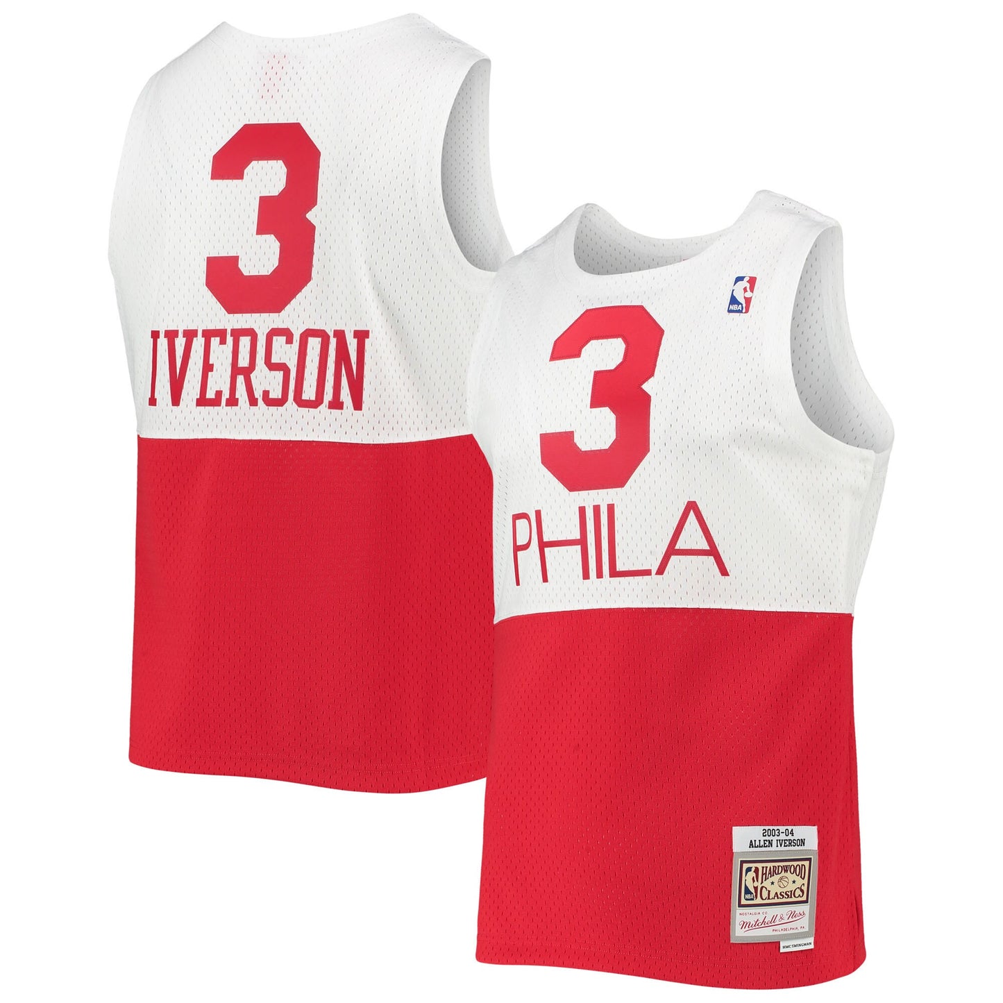 Allen Iverson Philadelphia 76ers Mitchell & Ness Hardwood Classics Swingman Jersey - White