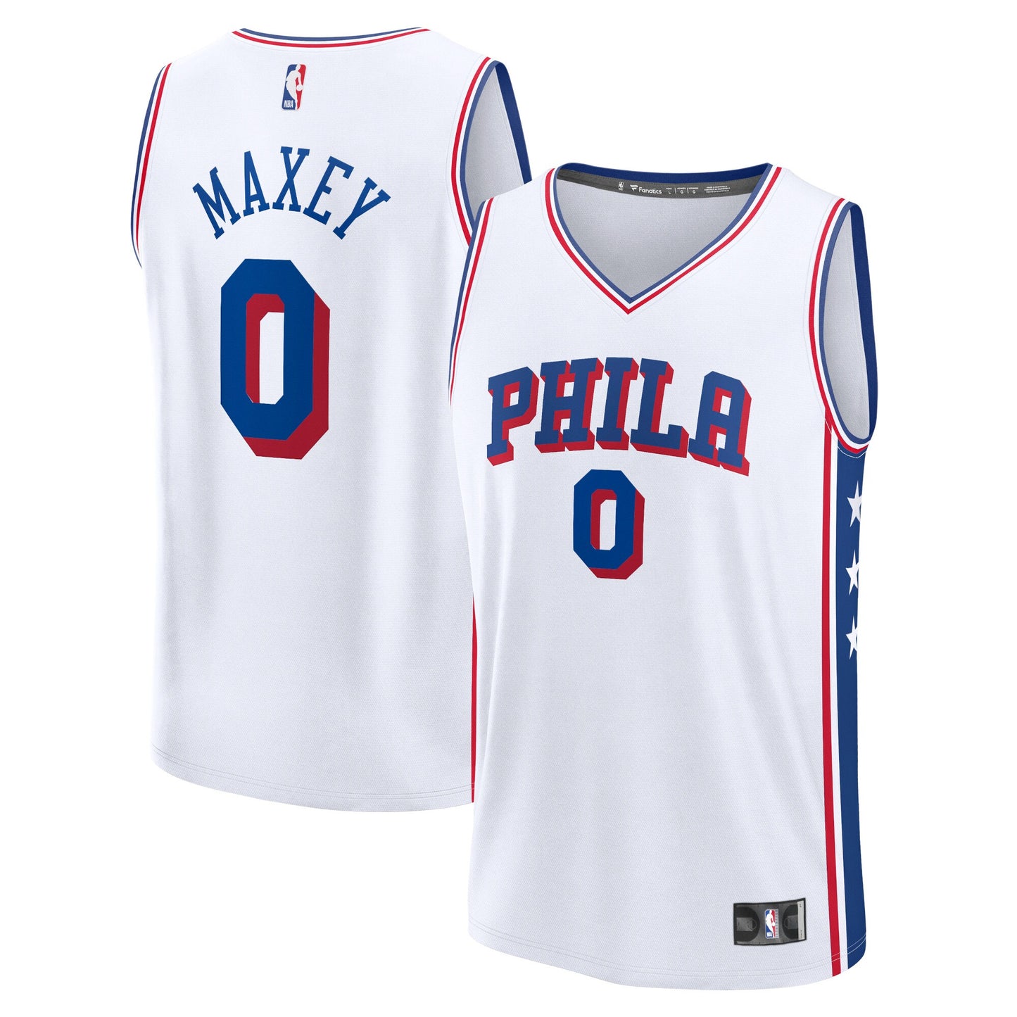 Tyrese Maxey Philadelphia 76ers Fanatics Branded 2023/24 Fast Break Replica Jersey - Association Edition - White
