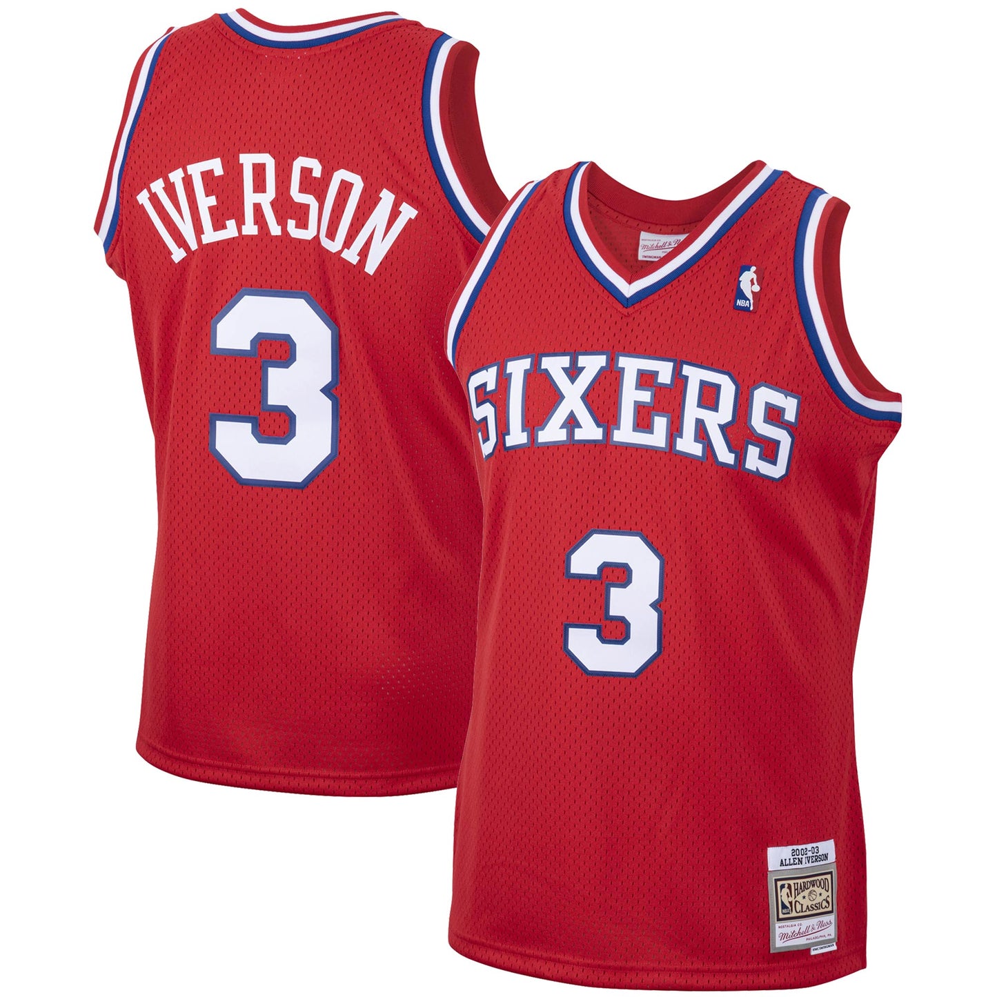 Allen Iverson Philadelphia 76ers Mitchell & Ness 2001/02 Hardwood Classics Swingman Jersey - Red
