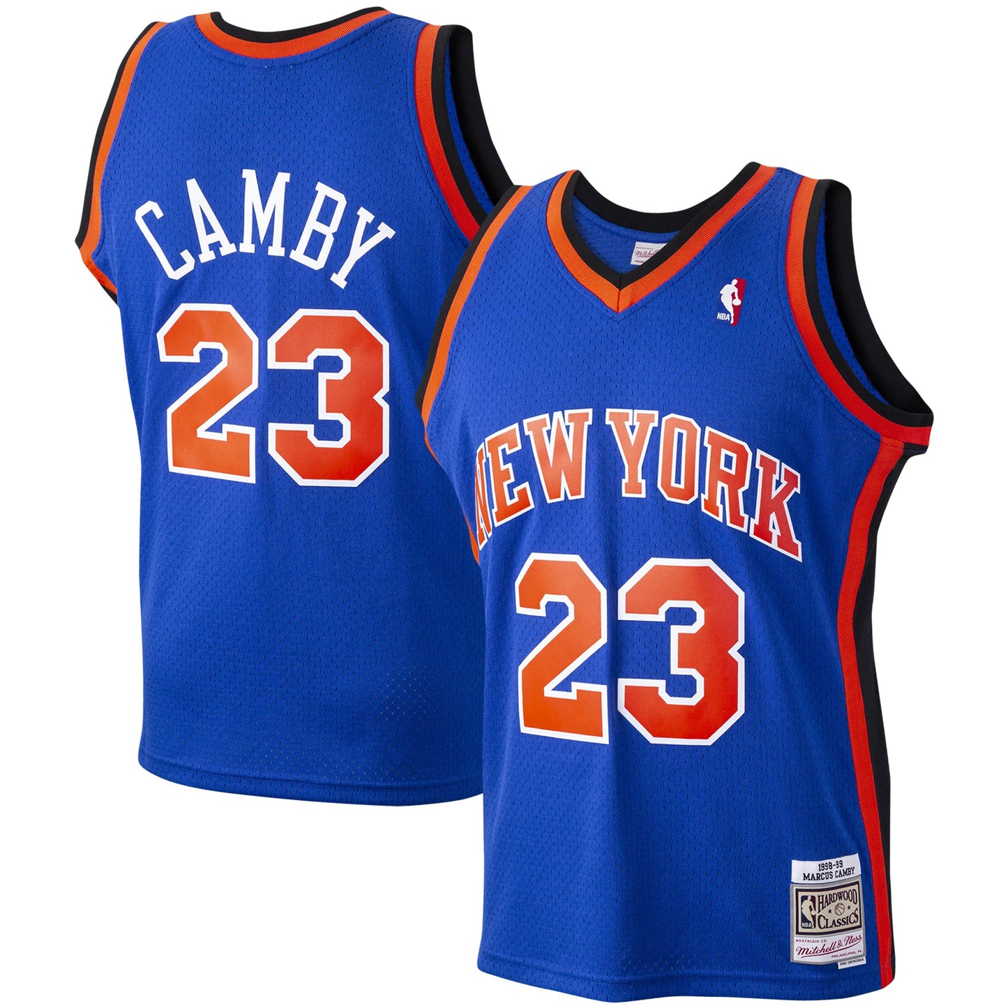 Marcus Camby New York Knicks Mitchell & Ness Hardwood Classics Swingman Jersey - Blue