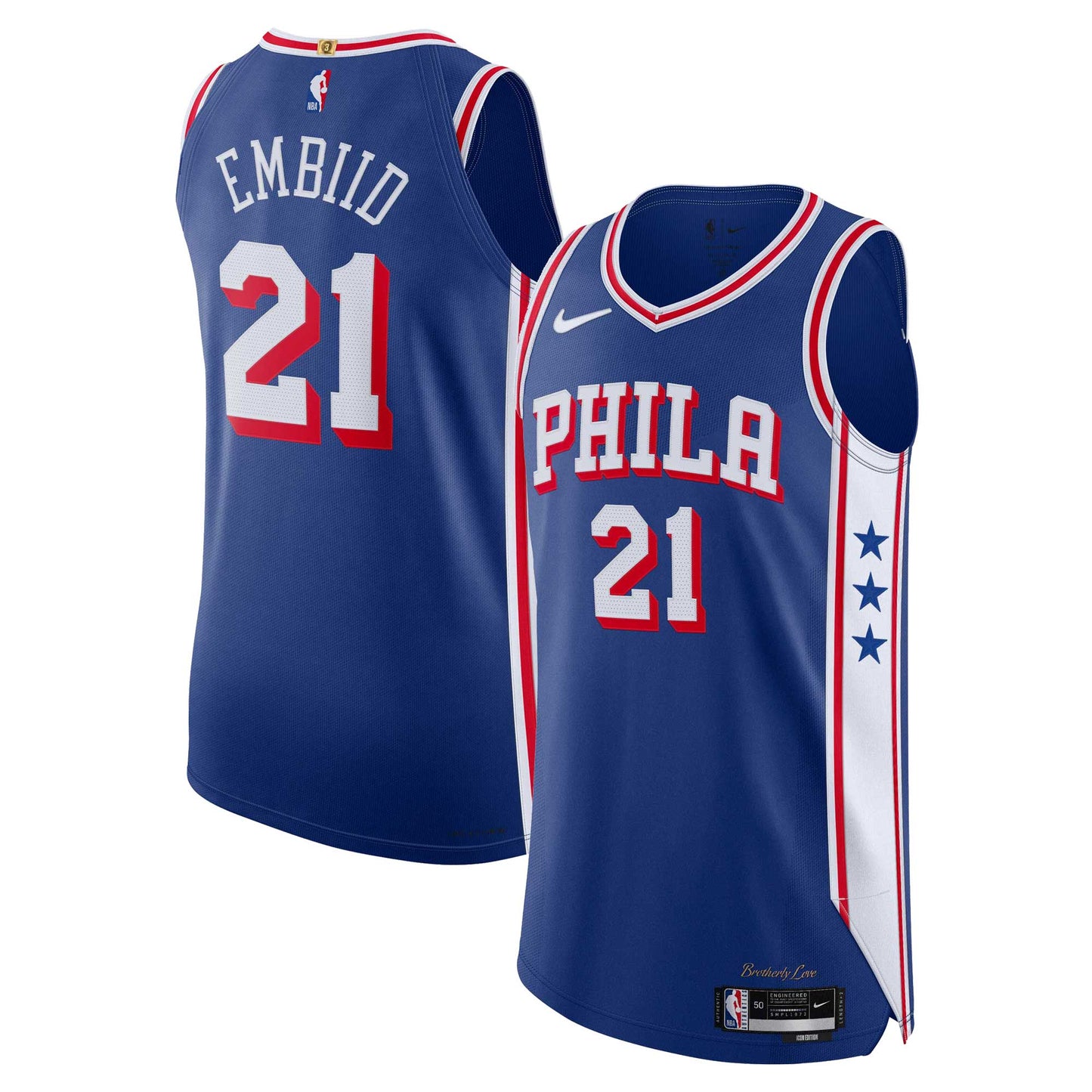 Joel Embiid Philadelphia 76ers Nike Authentic Jersey - Icon Edition - Royal