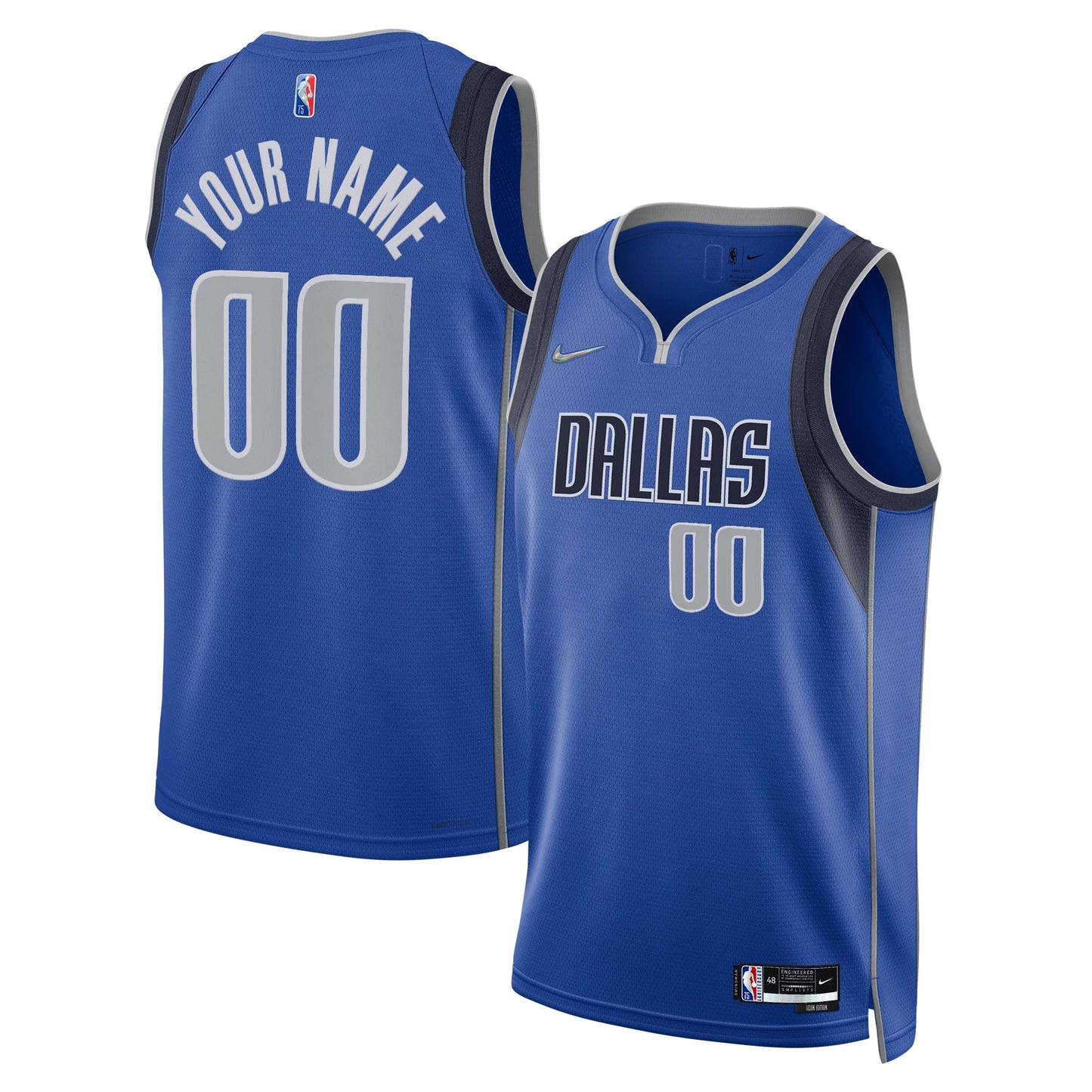 Dallas Mavericks Nike 2021/22 Diamond Swingman Custom Jersey - Icon Edition - Blue