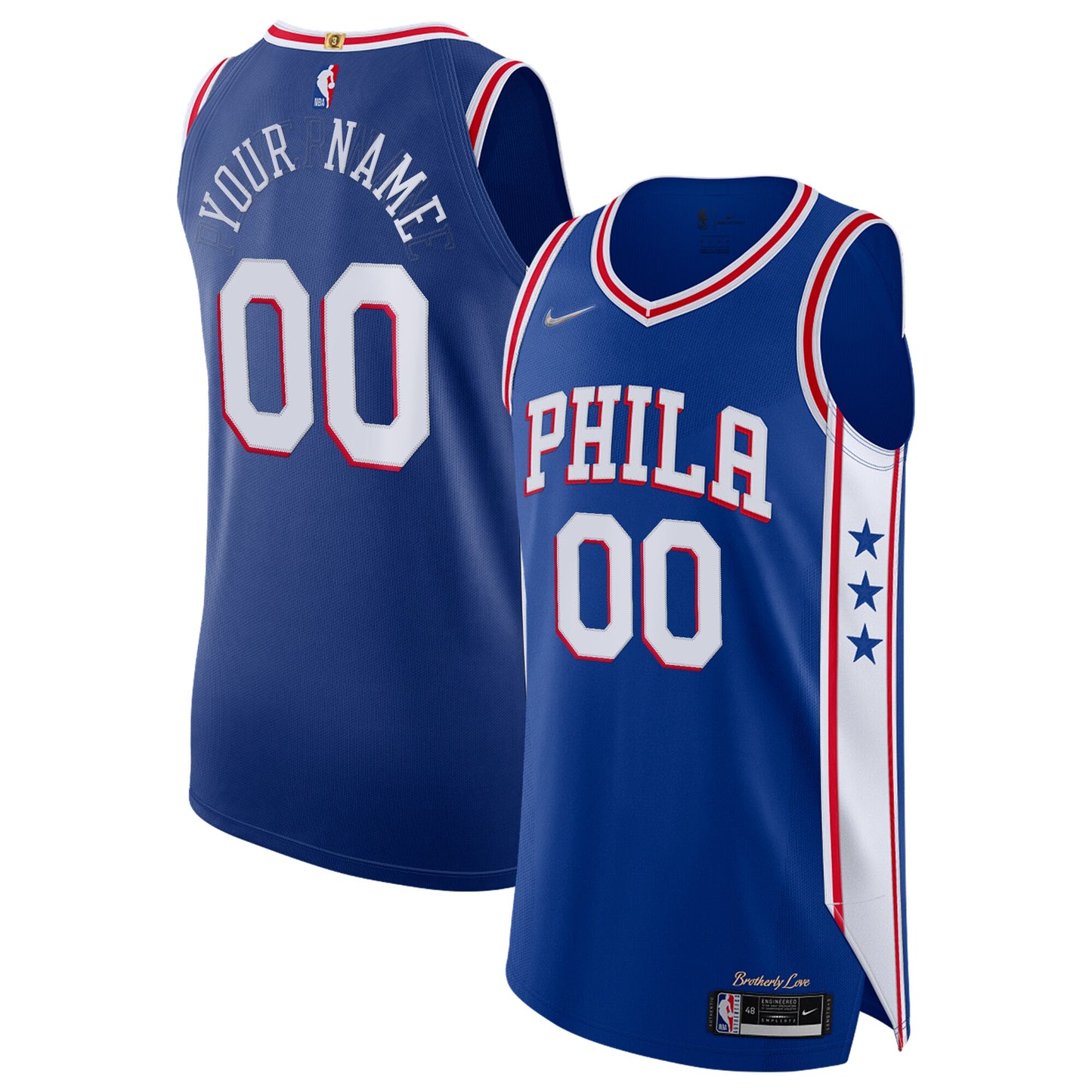 Philadelphia 76ers Nike 2021/22 Diamond Authentic Custom Jersey - Icon Edition - Royal
