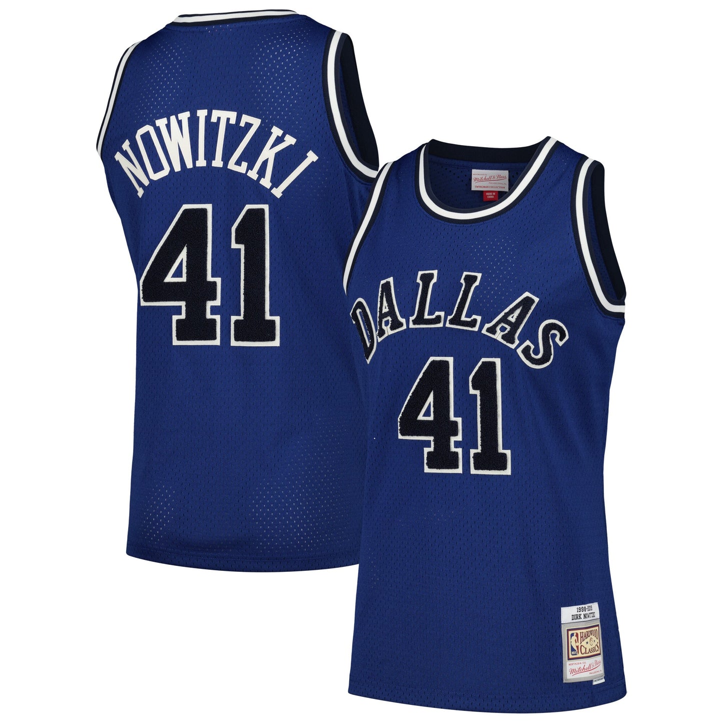 Dirk Nowitzki Dallas Mavericks Mitchell & Ness Hardwood Classics Off-Court Swingman Jersey - Blue